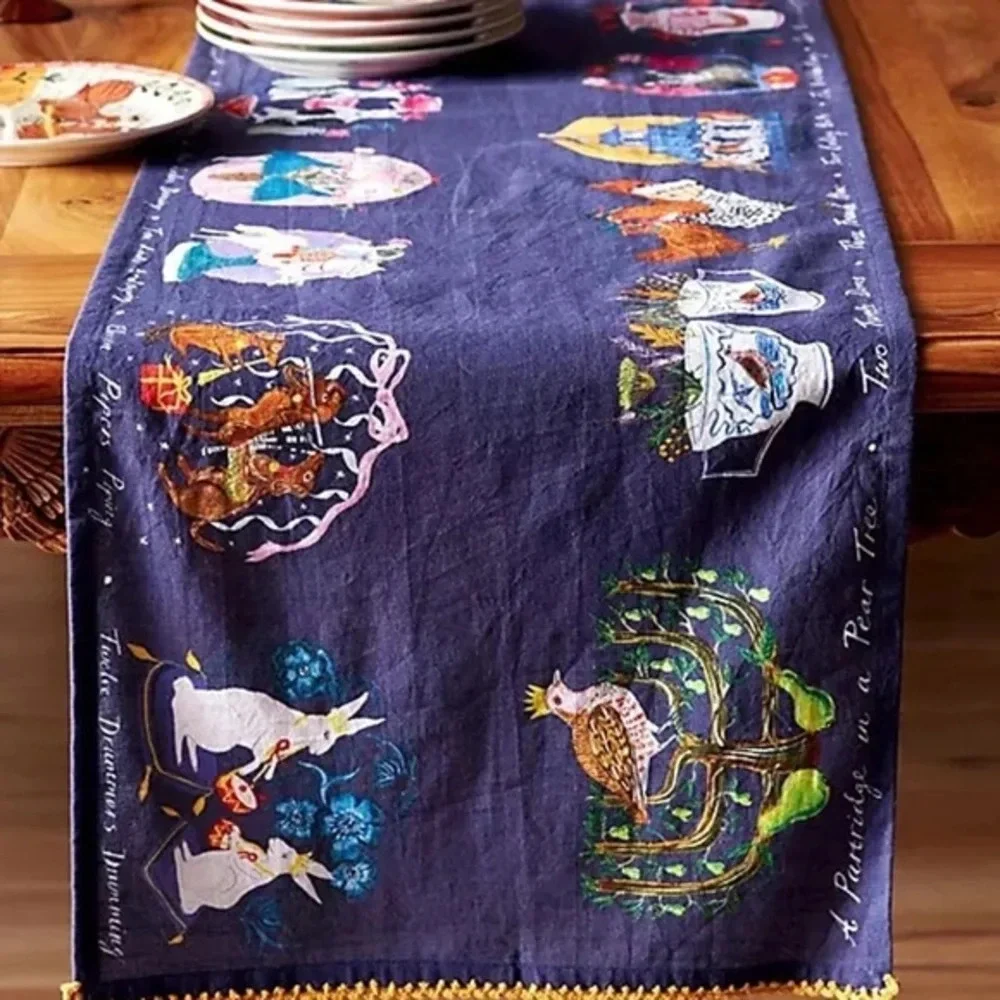 NEW WITH TAGS Emily Maude Twelve Days of Christmas Table Runner